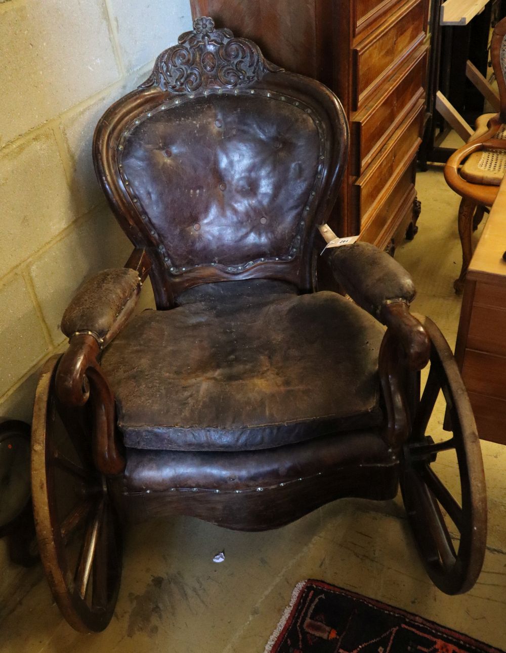 A Regency bath chair, width 76cm